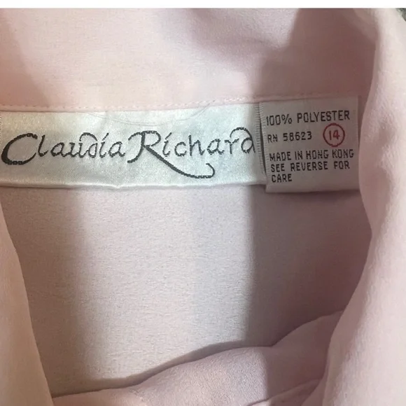 Claudia Richard Pink Romantic Ruffle Vintage Blouse - Picture 7 of 7